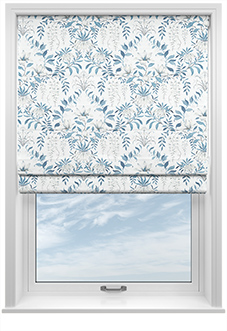 Laura Ashley Parterre, Off White/Seaspray - Twist&Fit Roman Blind